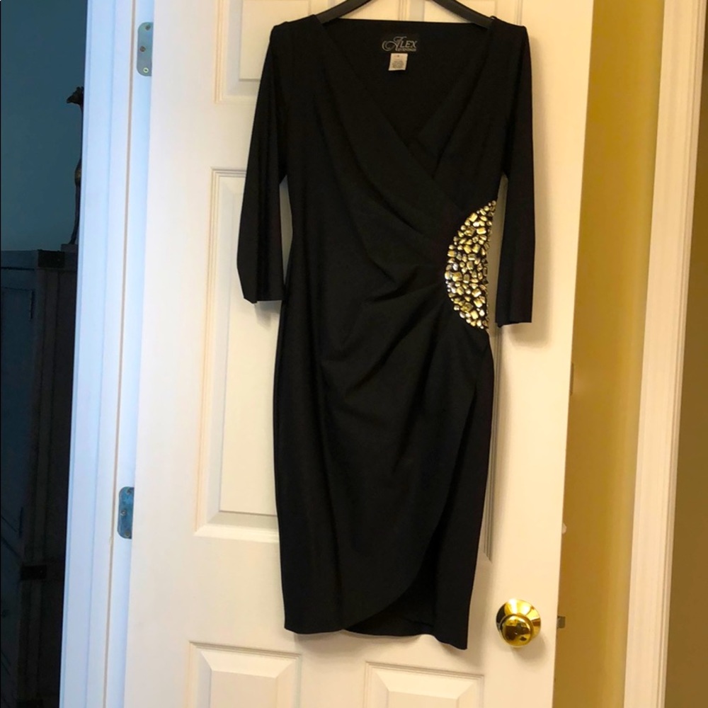 Alex Evenings Chic Women Dress Size 4 Black